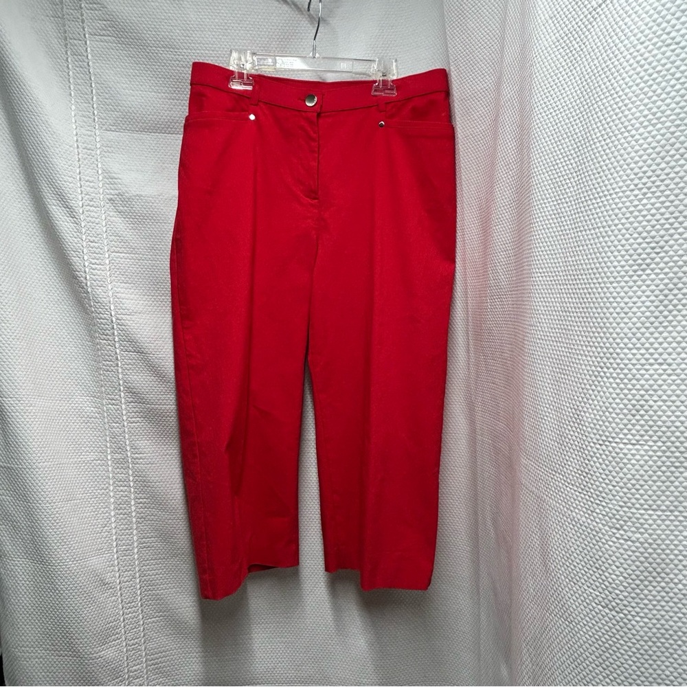 Allison Daley‎ Red Capri Pants Vibrant Cropped Design 10